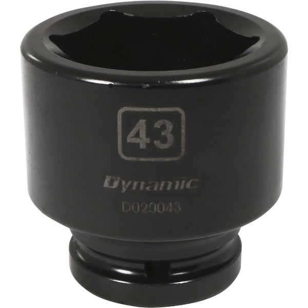 3/4" Drive Standard Socket, Black Phosphate, Tools 3/4" Drive 6 Point Metric, 43mm Standard Length